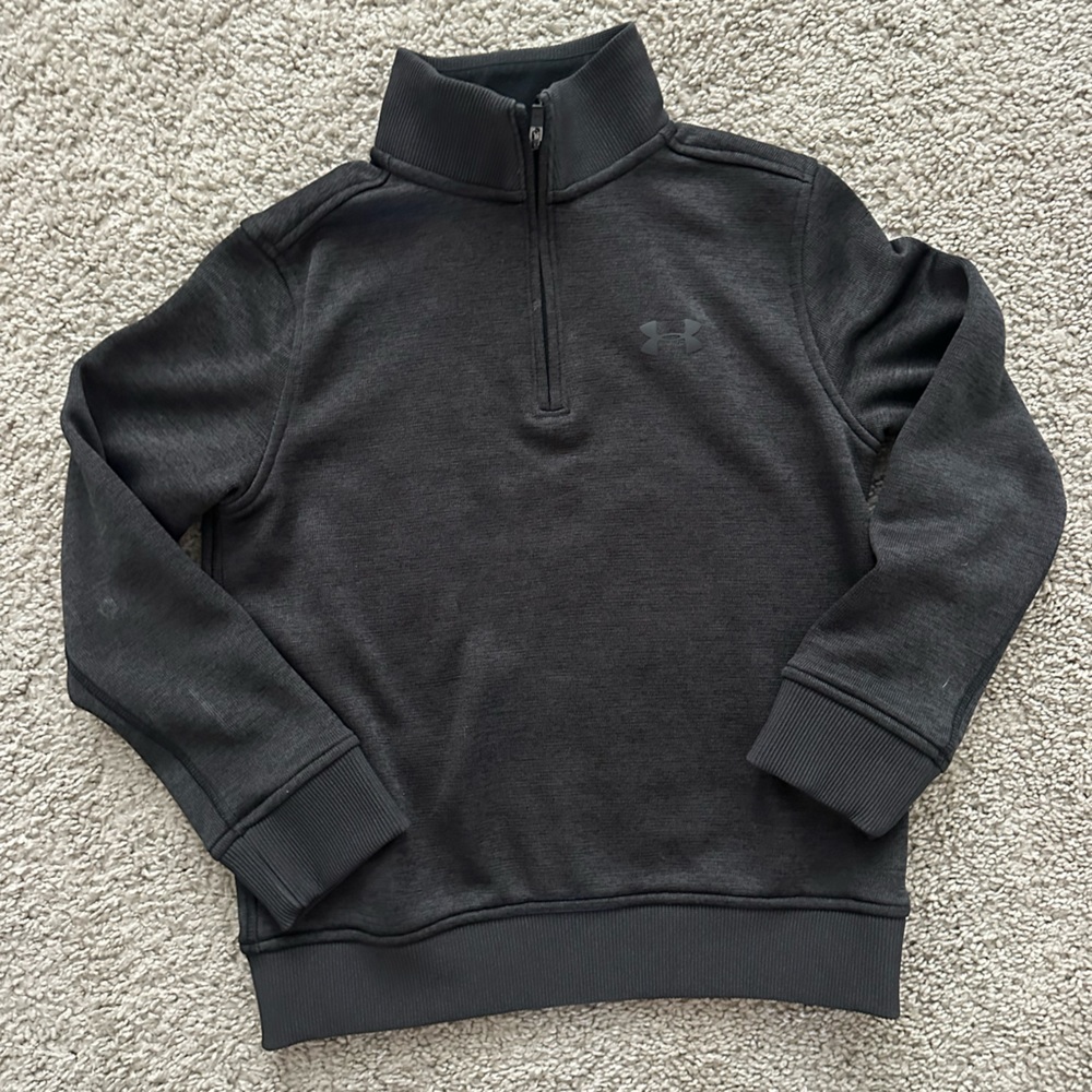 Under Armour Boys YSM Fleece Pullover with zip-Black